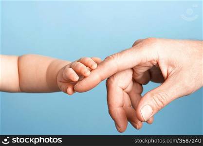 Baby and Adult Touching Hands