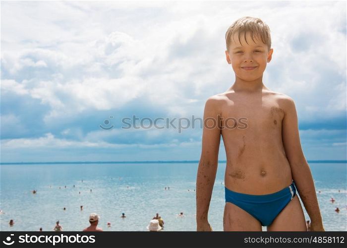 Baby boy at beach. Baby boy at the beach