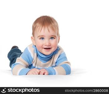 Baby boy isolated on white background