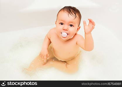 baby boy taking in bath