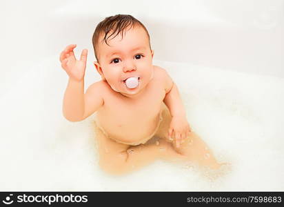 baby boy taking in bath