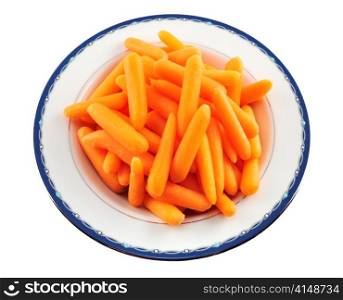 baby carrots on a white background