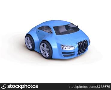 Baby Coupe Front View (Little Blue Tiny Isolated Concept Car)