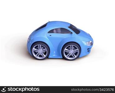Baby Coupe Side View (Little Blue Tiny Isolated Concept Car)