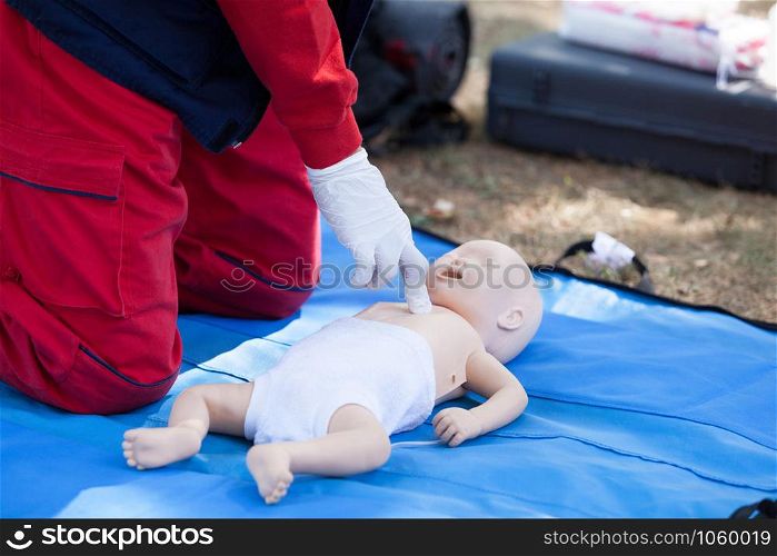 Baby CPR dummy first aid training