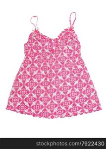 Baby dress with a bright red pattern. Isolate on white.