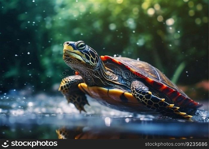 Baby Eastern Painted Turtle, AI Generative