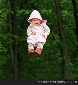 Baby flying in the park