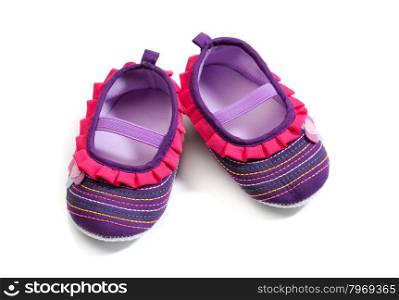 Baby footwear isolated white background.&#xA;