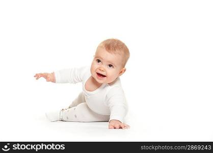 Baby girl isolated on white background