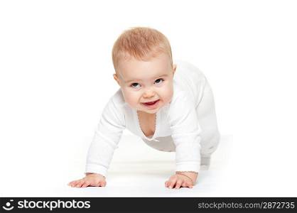 Baby girl isolated on white background