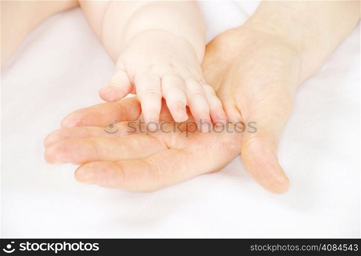 baby hand isolated on white