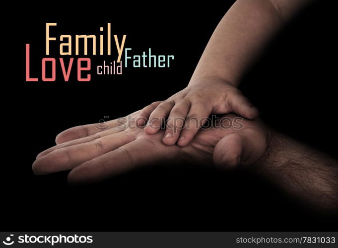 baby hand with father&rsquo;s hand