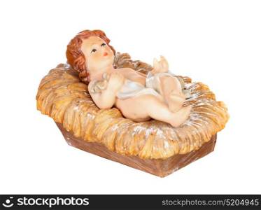 Baby Jesus Christmas rustic isolated on a white background