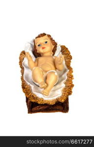 Baby Jesus Christmas rustic isolated on a white background