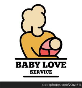 Baby love service icon. Outline baby love service vector icon color flat isolated. Baby love service icon color outline vector