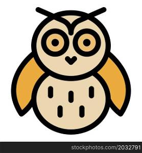 Baby owl icon. Outline baby owl vector icon color flat isolated. Baby owl icon color outline vector