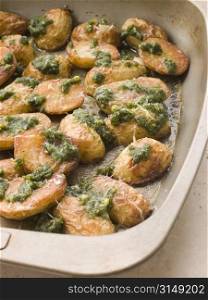 Baby Potatoes roasted with Pesto