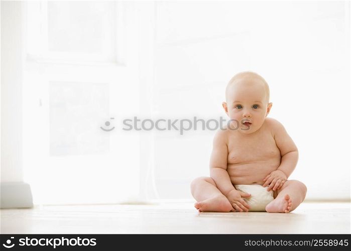 Baby sitting indoors