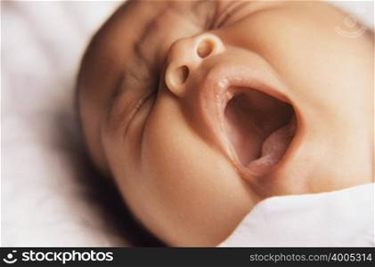 Baby yawning