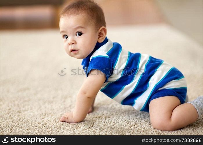 babyhood, childhood and people concept - sweet little asian baby boy. sweet little asian baby boy
