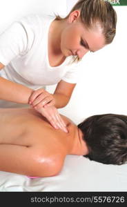 back massage at the spa and wellness center