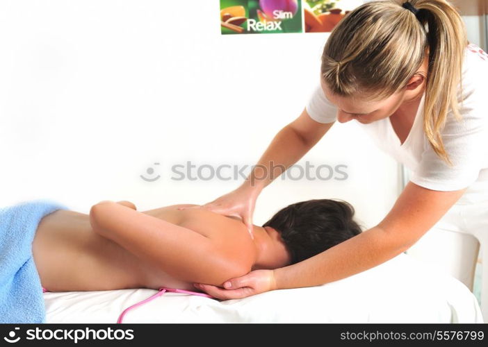 back massage at the spa and wellness center