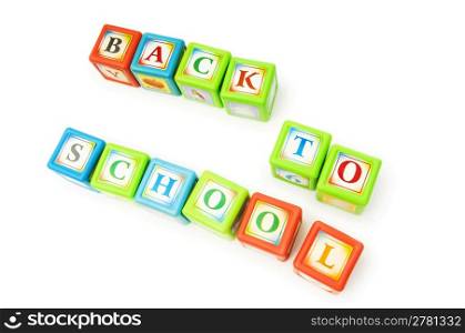 Back to schol concept with alphabet blocks