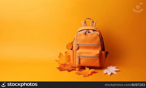 Back to school background with school bag. Illustration Generative AI