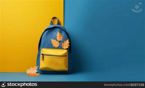 Back to school background with school bag. Illustration Generative AI