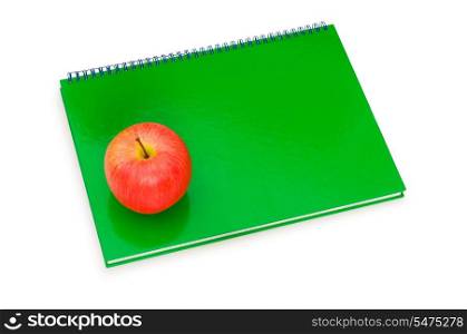 Back to school concept with book and apple