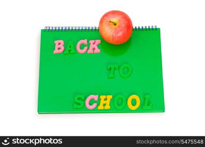 Back to school concept with book and apple