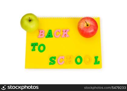 Back to school concept with book and apples