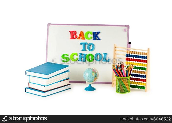 Back to school concept with many items