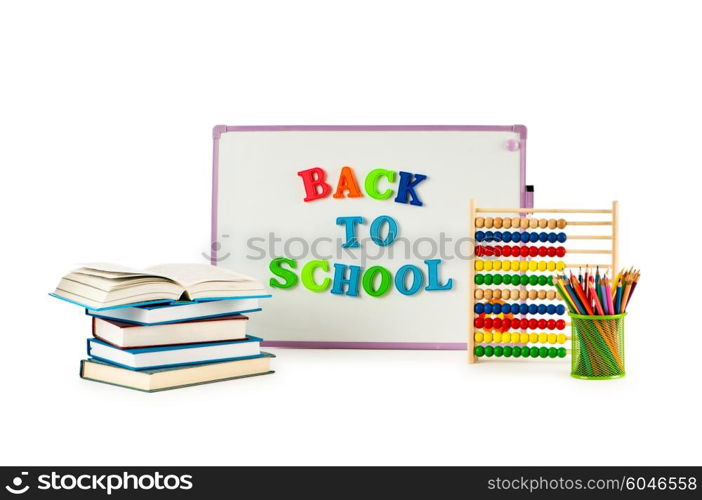 Back to school concept with many items