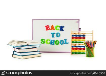 Back to school concept with many items