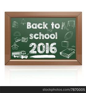 Back to school green blackboard image with hi-res rendered artwork that could be used for any graphic design.. Back to school green blackboard