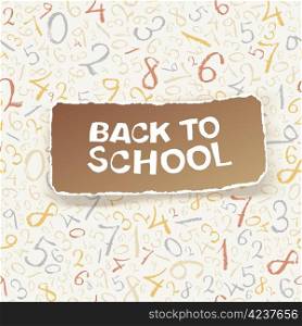 Back to school on chaotic numbers seamless pattern. Vector, EPS10