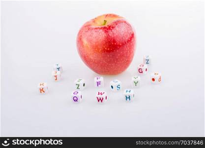 Back to school theme with a red apple