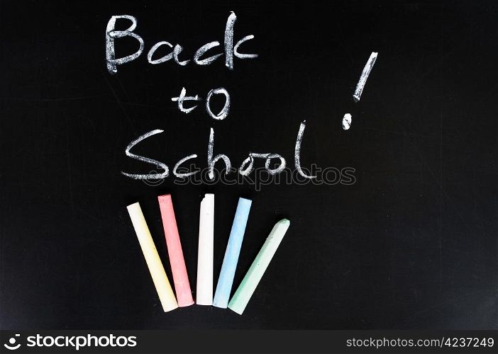 Back to school - written with chalk on a blackboard