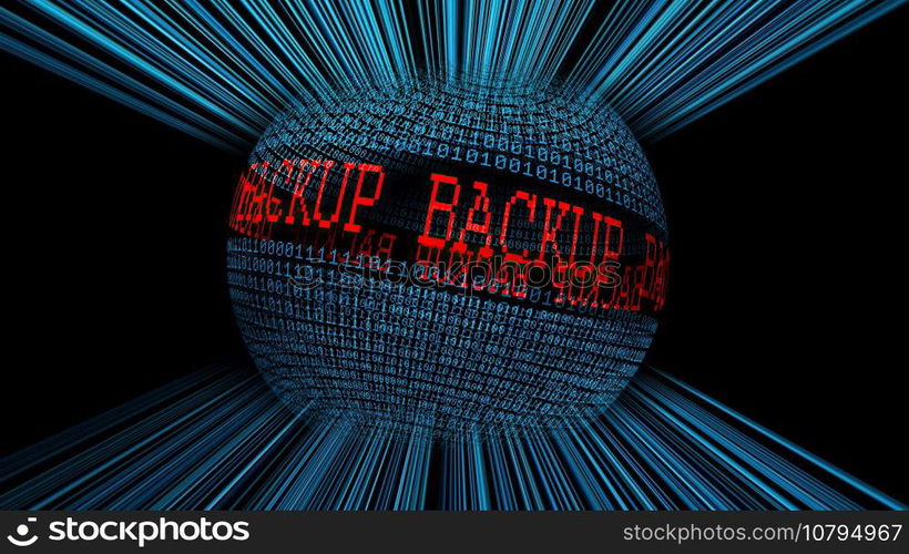 Back up binary data sphere concept Back up binary data sphere concept