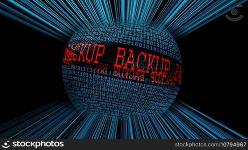 Back up binary data sphere concept Back up binary data sphere concept