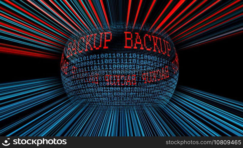 Back up binary data sphere concept Back up binary data sphere concept