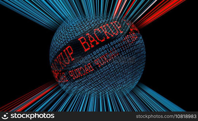 Back up binary data sphere concept Back up binary data sphere concept