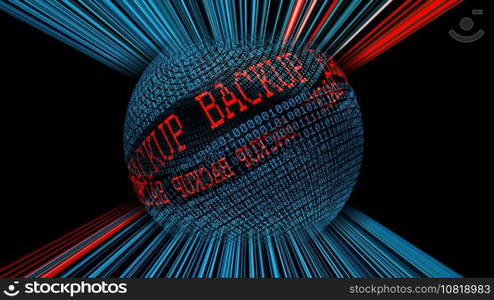 Back up binary data sphere concept Back up binary data sphere concept