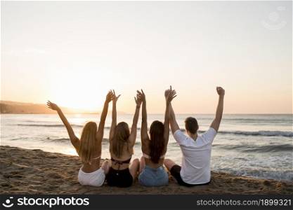 back view friends holding hands up. Resolution and high quality beautiful photo. back view friends holding hands up. High quality beautiful photo concept