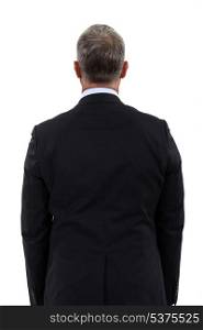 Back view of a mature businessman