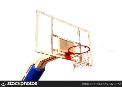 backboard basketball hoop isolated on white background