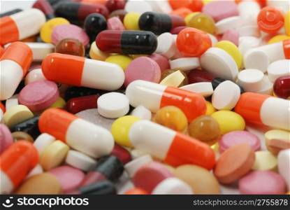 backgound tablets. A medical preparation in the form of capsules
