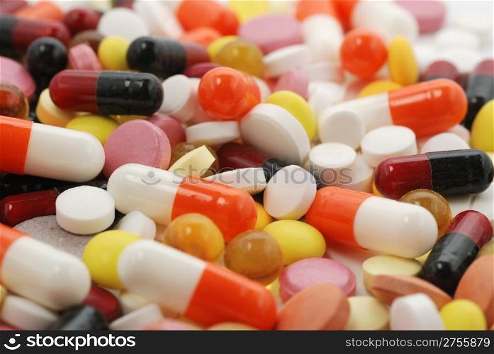 backgound tablets. A medical preparation in the form of capsules